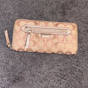 Beige and Pink Coach Wallet